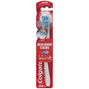 Colgate 360 Optic White Full Head Toothbrush, Medium Medium