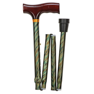 Mabis Lightweight Adjustable Designer Cane, Derby Top Cyclone Green