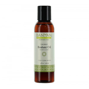 Banyan Botanicals Brahmi Oil with Sesame Base - USDA Certified Organic - Ayurvedic Skin and Hair Oil with Gotu Kola and Bacopa - Calms the Mind