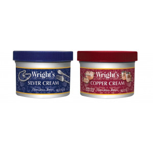 Wright's Silver and Copper Cream Cleaner and Polish - 8 Ounce Each - Ammonia Free - Premium Metal Polish Silver Copper Brass Chrome Porcelain and More