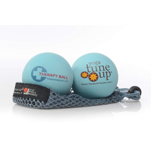 Yoga Tune Up Jill Miller's Therapy Balls Pair with Mesh Tote, Aqua Blue