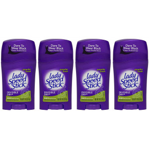 Lady Speed Stick Invisible Dry Antiperspirant and Deodorant, Powder Fresh - 1.4 oz - 4 pk