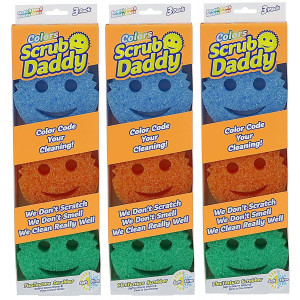 Scrub Daddy Sponge/Scrubber Colors-3 Pack, 9 Total