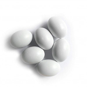 6Pcs Wooden Faux Fake Eggs,Easter Eggs,Children Play Kitchen Game Food Toy - White Color