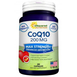 Pure CoQ10 (200 Capsules, High Potency 200mg) - High Absorption CO Q-10 Enzyme Ubiquinone Supplement Pills, Extra Antioxidant Coenzyme Q10 Vitamin Tablets, COQ 10 for Healthy Blood Pressure and Heart