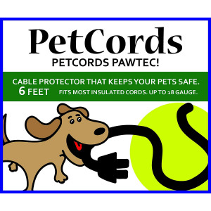 PETCORDS Mini 6ft Dog and Cat Cord Protector-Protects Your Pets from Chewing Through Charging Cables. Fits- iPhone, Android and Other USB Cables, Unscented, Odorless
