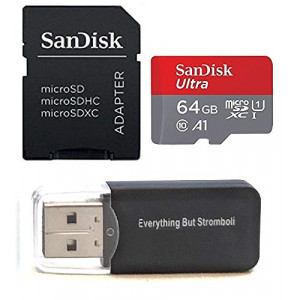 64GB Sandisk Micro Memory Card works with DJI Spark, Mavic Drone Video Camera Quadcopter SDXC MicroSD TF Flash 64G Class 10 with Everything But Stromboli Card Reader