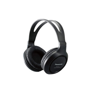 Panasonic Headphones RP-HT161-K Full-Sized Over-the-Ear Lightweight Long-Corded (Black)