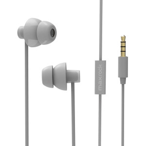 MAXROCK (TM) Unique Total Soft Silicon Sleeping Headphones Earplugs Earbuds with Mic for Cellphones,Tablets and 3.5 mm Jack Plug (Grey)