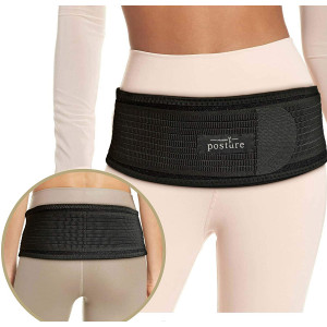 Sacroiliac Hip Belt for Women and Men That Alleviate Sciatic, Pelvic, Lower Back and Leg Pain, Stabilize SI Joint | Trochanter Belt | Anti-Slip and Pilling-Resistant (Black, Regular)