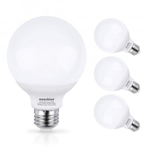G25 LED Bulb, Aooshine 50W Incandescent Bulb Equivalent Soft Warm White 2700K 5 Watts E26 Base Globe Vanity Makeup Mirror Lights Bulb, Non-dimmable(Pack of 4)