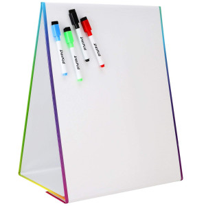 Tabletop Magnetic Easel and Whiteboard (2 Sides) Includes: 4 Dry Erase Markers. Drawing Art White Board Educational Kids Toy