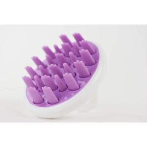 Zyllion Scalp Massager Dandruff Brush - for Exfoliating Treatment, Shampoo Scrubbing, and Hair Growth (Purple)