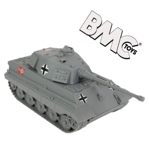 BMC WWII Gray German King Tiger Toy Tank 1:32 Scale for 54mm Army Men Soldier Figures
