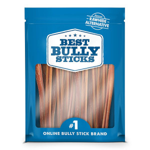 Best Bully Sticks Odor-Free Angus Bully Sticks - Made of All-Natural, Free-Range, Grass-Fed Angus Beef - Hand-Inspected and USDA/FDA-Approved