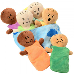 Constructive Playthings CP-039 Soft Expression Baby Dolls with 6 Different Emotions, Sleeping Sacks, and Carrying Purse