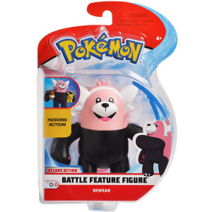 Pokemon 4.5 Inch Battle Feature Action Figure, Features Hugging attack Bewear