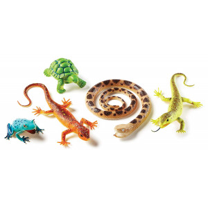 Learning Resources Jumbo Reptiles and Amphibians I Tortoise, Gecko, Snake, Iguana, and Tree Frog, 5 Animals