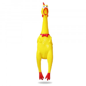 Screaming Shrilling Squeeze Chicken Toy Christmas Gift Rubber Squawking Chicken 15 Inches Stress Relief Toy Anti-anxiety/Depression Toy Dog Toy Novelty Gift Gag Toys Practical Jokes