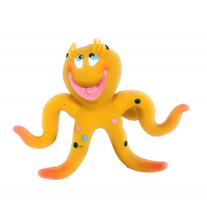 Octopus Latex/Rubber Dog Toy. 100% Natural Rubber (Latex). Lead-Free and Chemical-Free. Complies to Same Safety Standards as Children's Toys. Soft and Squeaky.