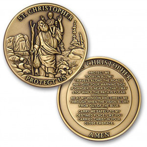 St Christopher Protect Us Challenge Coin