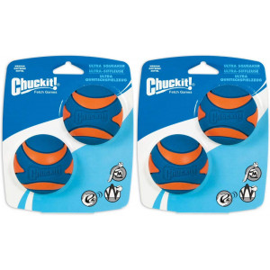 Chuck It! Ultra Squeaker Ball, Medium 4ct (2 x 2ct)