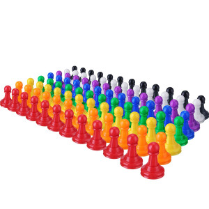 Hestya 96 Pieces 1 Inch Multicolor Plastic Pawn Chess Pieces for Board Games, Component, Tabletop Markers, Arts and Crafts