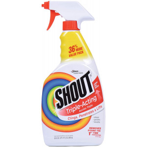 Shout Triple-Acting Laundry Stain Remover Spray Bottle for Everyday Stains, 30 fl oz Value Pack