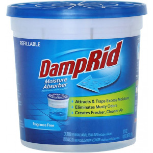 DampRid Fragrance Free Refillable Moisture Absorber - 10.5oz cup  Traps Moisture for Fresher, Cleaner Air