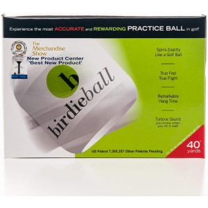 BirdieBall Practice Golf Balls, Full Swing Limited Flight Golf Practice Balls, Perfect Training Aid for All Golfers (pack of 12)