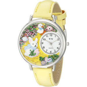 Whimsical Watches Unisex U1220015 Easter Bunny Yellow Leather Watch