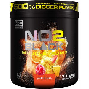 MRI NO2 Black Nitric Oxide Supplement for Pump, Muscle Growth, Vascularity and Energy - Powerful NO Booster Pre-Workout with Citrulline + 60 Servings (Jacked Juice)