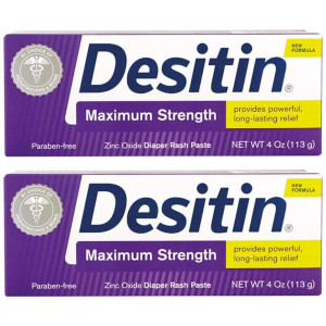 DESITIN Maximum Strength Diaper Rash Paste 4 Ounce (Pack of 2)