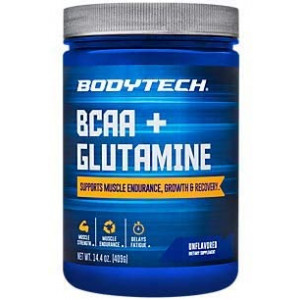 BCAA Glutamine Supports Muscle Endurance, Growth Recovery with Essential Amino Acids (14.01 Ounce Powder) by BodyTech