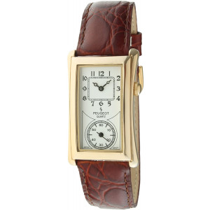 Peugeot Vintage Contoured Doctors Style Watch with Leather Band