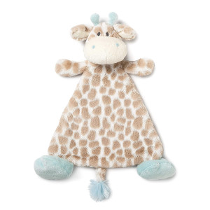 DEMDACO Colby Giraffe Sky Blue Children's Plush Rattle Blankie