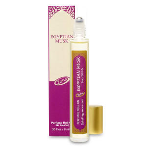 Egyptian Musk Perfume Oil Roll-On (No Alcohol) - Essential Oils and Clean Beauty Hypoallergenic Vegan Perfumes for Women and Men by Zoha Fragrances, 9 ml / 0.30 fl Oz