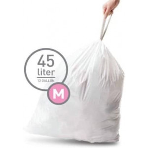 Simplehuman Bin Trash Can Bags Liners New 45l Litres Size M Box Pack of 20