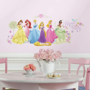 RoomMates Disney Princess Glow Princess Peel and Stick Wall Decals - RMK1903SCS,Multi