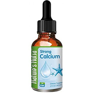 Nature's Nutra Strong Calcium + K2, 2 Fl. Oz (60ml), Premium Baby and Infant Liquid Drops, Toddlers Kids Children Multivitamin Supplement, High Absorption, Healthy Bone and Teeth