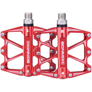 BONMIXC Bike Pedals 9/16 Sealed Bearing Sturdy Structure Ultralight Weight Mountain Bike Pedals Alloy Bicycle Pedals