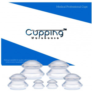 Cupping Warehouse Supreme Deep PRO 6065- 6 Cups - (3 Sizes -Does Not Include the X-Large) Professional Clear Silicone Chinese Massage Cupping Therapy Sets Anti Cellulite, Muscle, Fascia, Lymph