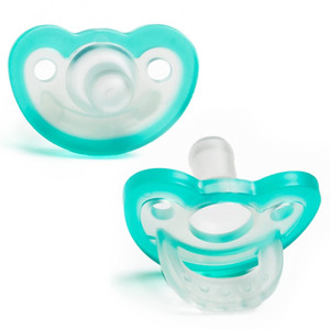 RaZbaby JollyPop Baby Pacifier Newborn, 0-3m, Teal, Double Pack