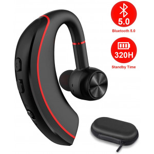 Bluetooth Headset, NANAMI Bluetooth Earpiece V5.0, 320Hrs Ultralight Headphones with Rotatable Mic, Hands-Free Earphones, Noise Cancelling, in-Ear Earbuds for iPhone Android Cell Phone/Laptop/Trucker