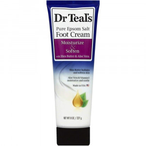 Dr Teal's Pure Epsom Salt Foot Cream by Dr Teal's Pure Epsom Salt Foot Cream with Shea Butter and Aloe Vera and Vitamin E 8 oz for Women