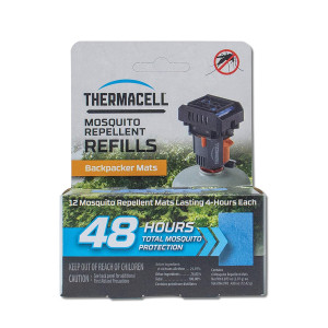 Thermacell Backpacker Mosquito Repellent Mat Only Refill Value Pack, 48 Hours