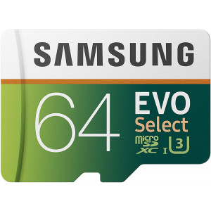 Samsung (MB-ME64GA/AM) 64GB 100MB/s (U3) MicroSDXC EVO Select Memory Card with Full-Size Adapter