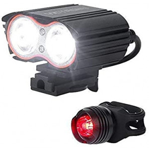 victagen Bike Light,Bicycle Front and Tail Light,Super Bright 2400 Lumens,Rechargeable Bike Headlight Waterproof LED Front and Rear Light, Easy to Mount Fits Mountain Road Bike Kids Men Cycling Commuter