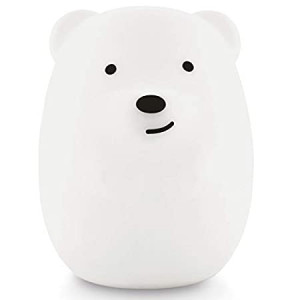 Lumipets Bear Night Light for Kids Cute Silicone LED Animal Baby Nursery Nightlight Which Changes Color by Tap - Portable and Rechargeable Gift Lamps for Toddler and Kids Bedroom