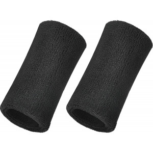 WILLBOND 6 Inch Wrist Sweatband Sport Wristbands Elastic Athletic Cotton Wrist Bands for Sports 2 Pieces